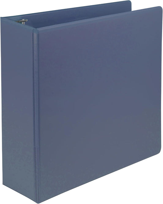 Samsill Plant-Based 3 Inch Durable D-Ring, Made in USA, View Binder, Eco-Friendly, USDA Certified Biobased, Single, Indigo