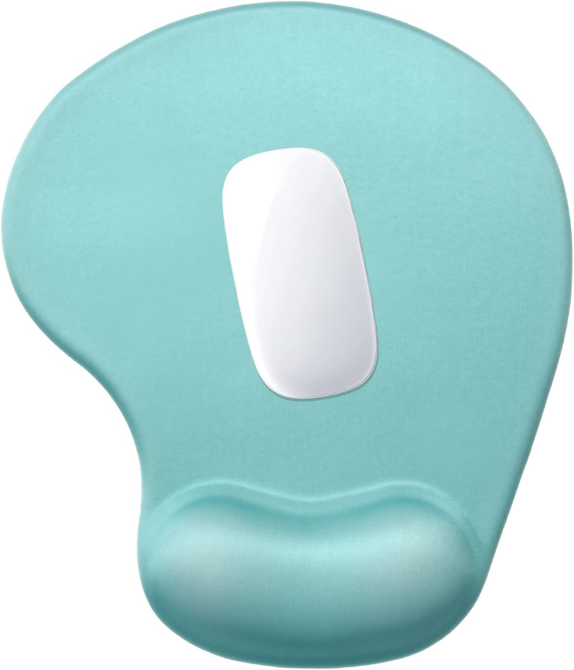 Hsurbtra Ergonomic Mouse Pad with Wrist Rest Support, Gel Mouse Pads with Non-Slip PU Base, Pain Relief Memory Foam Computer Mat, Cute Office Supplies Desk Decro Accessories, Malachite Green