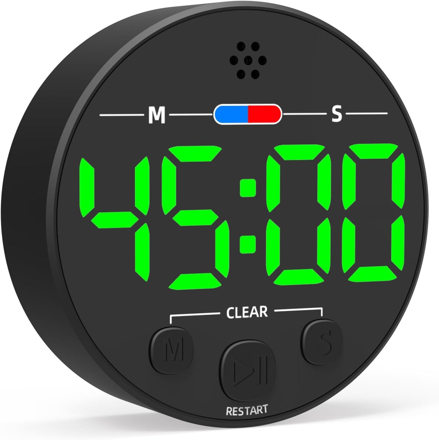 Large LED Digital Timer, Magnetic Countdown Loud Timer for Kitchen Cooking, Classroom Whiteboard, Kids, Toddler, Game, Productivity, Focus, Work, Task, Office, Meeting – Small, Simple, Visual - Green