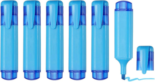 PATIKIL Cute Highlighters, 6 Pack no Bleeding High Lighters Colored Marker Pens Large Capacity Big Bulk Pastel for Office Supplies Books Journal Studying DIY Home, Light Blue
