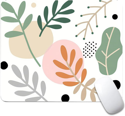 Square Mouse Pad Tropical Plants, Personalized Premium-Textured Custom Mouse Mat Design, Washable Mousepad Cloth, Non-Slip Rubber Base Computer Mouse Pads for Wireless Mouse