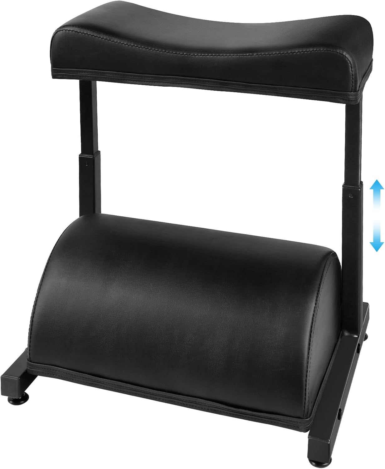 Adjustable Foot Rest Under Desk Footrest Wide Leg Rest 5 Height Positions PU Leather Covered for Desk Office Gaming Chairs Ergonomic with Foot Cushion