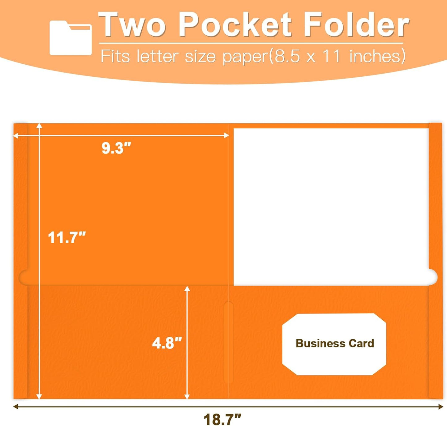 Folders with Pockets, LAYZZ 60 Pack Paper Pocket Folders, 2 Pocket File folders Fits Letter Size Paper, for School Office and Home (Orange)