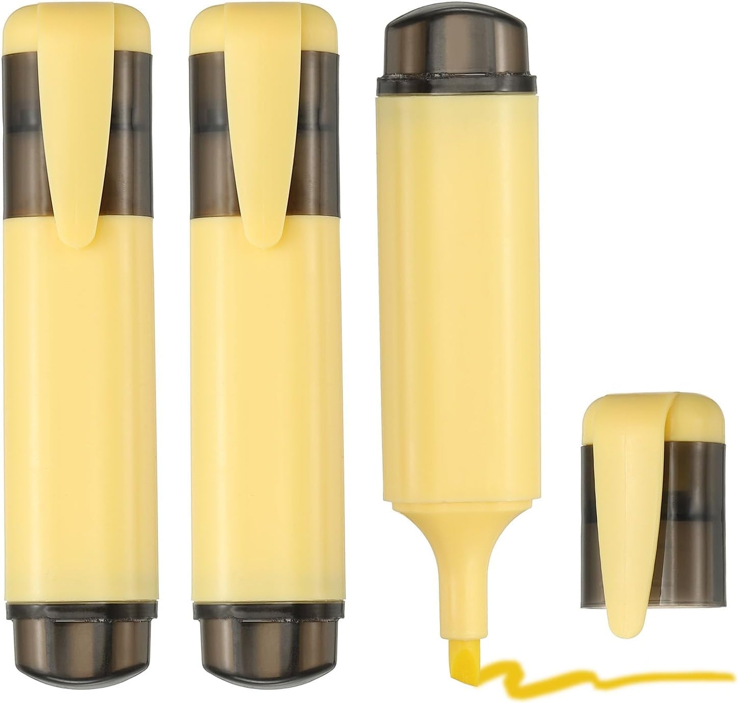 PATIKIL Cute Highlighters, 3 Pack no Bleeding High Lighters Colored Marker Pens Large Capacity Big Bulk Pastel for Office Supplies Books Journal Studying DIY Home, Yellow