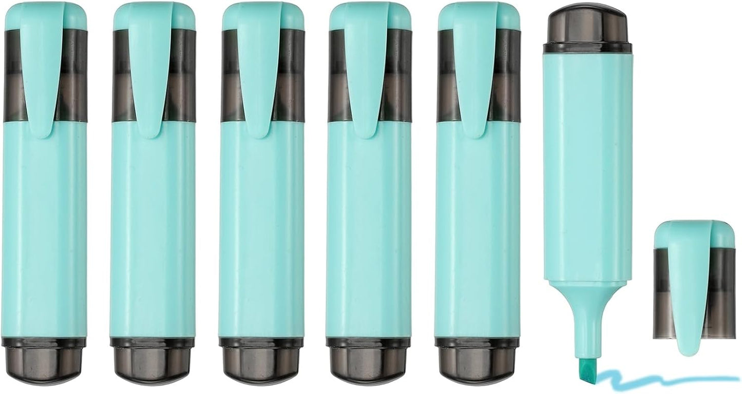 PATIKIL Cute Highlighters, 6 Pack no Bleeding High Lighters Colored Marker Pens Large Capacity Big Bulk Pastel for Office Supplies Books Journal Studying DIY Home, Blue