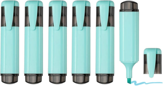 PATIKIL Cute Highlighters, 6 Pack no Bleeding High Lighters Colored Marker Pens Large Capacity Big Bulk Pastel for Office Supplies Books Journal Studying DIY Home, Blue