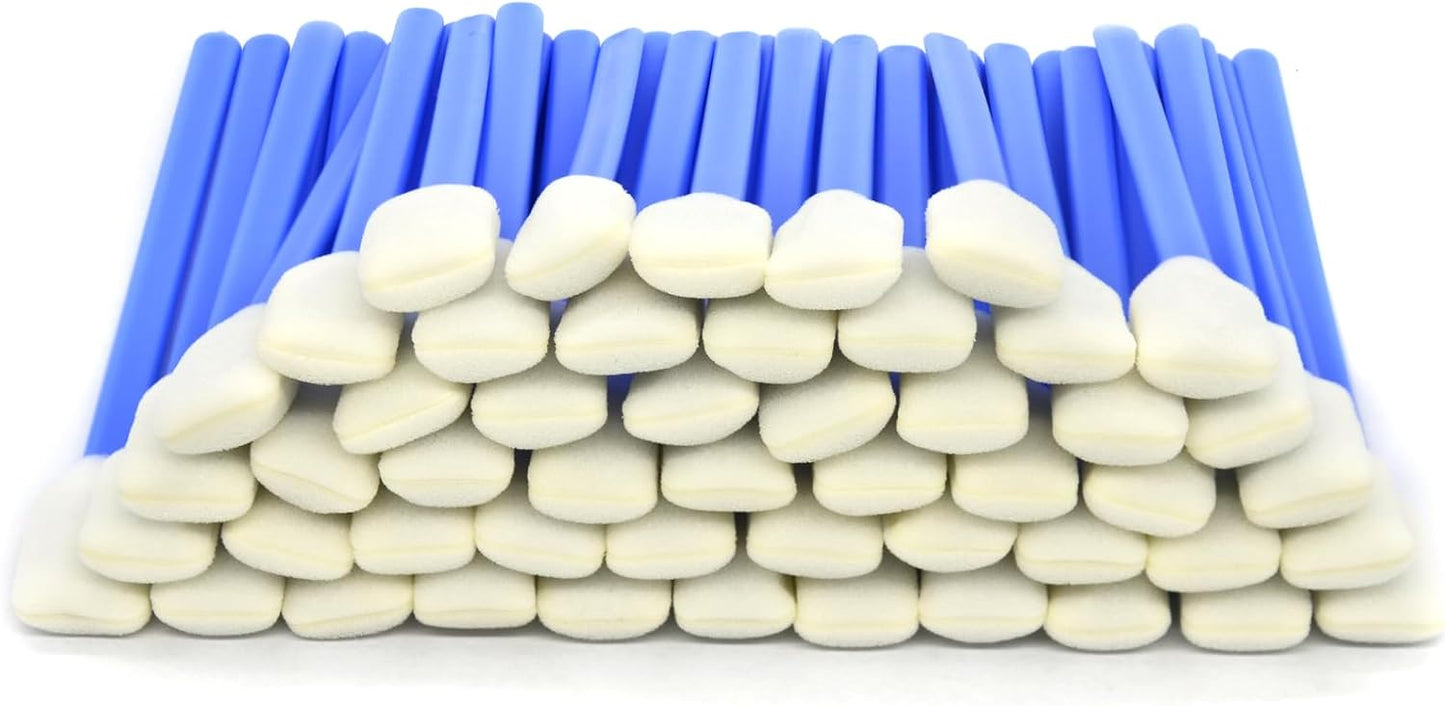 (100pcs) 5.11" Square Rectangle Foam Cleaning Swab Sticks-Blue