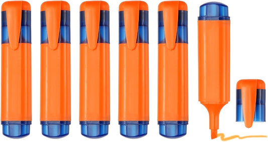 PATIKIL Cute Highlighters, 6 Pack no Bleeding High Lighters Colored Marker Pens Large Capacity Big Bulk Pastel for Office Supplies Books Journal Studying DIY Home, Light Orange
