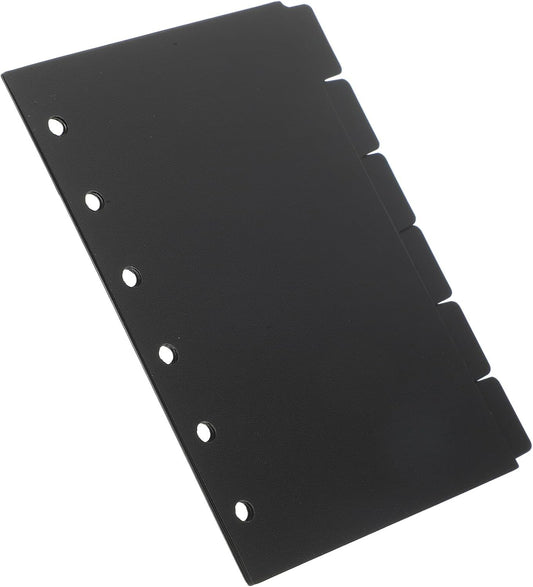 FUOYLOO 6 Sheets Sturdy Binder Dividers with Tabs for Ring Binders Notebook Indexing Pages Black Organizer Inserts for Planners and Notebooks