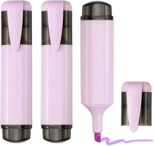 PATIKIL Cute Highlighters, 3 Pack no Bleeding High Lighters Colored Marker Pens Large Capacity Big Bulk Pastel for Office Supplies Books Journal Studying DIY Home, Purple