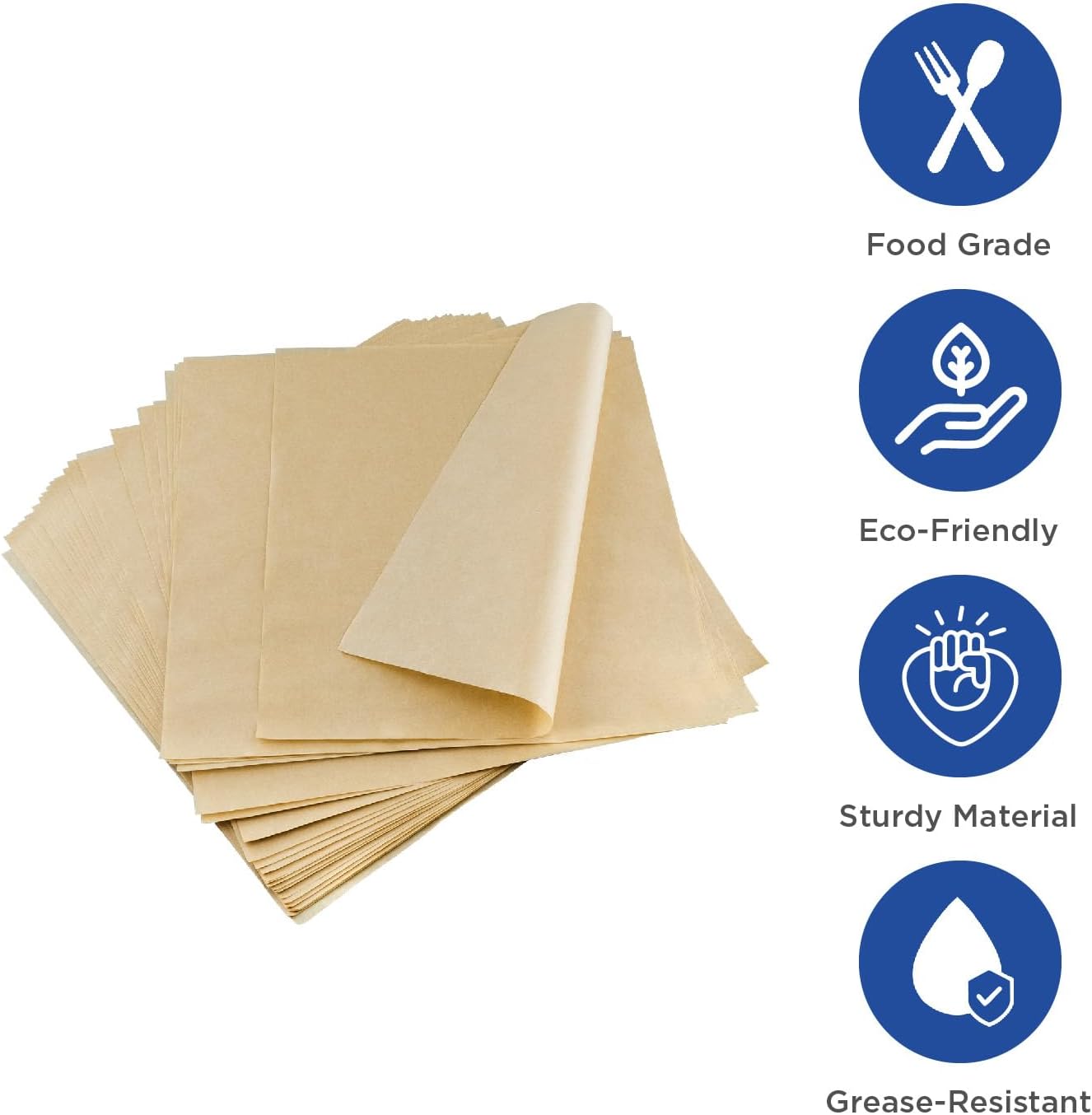 Karat [3,000 ct] 15"x15" Deli Paper Sheets | Kraft Grease-Resistant Wrapping Paper | Great for Larger Sandwiches, Burger Baskets, and Catering Trays