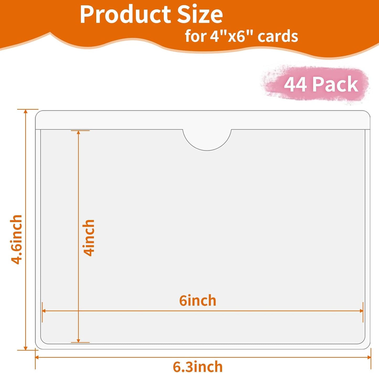 44 Pack Storage Bins Labels, 4x6 Photo Sleeves, Clear Index Card Holder, Plastic Adhesive Pockets for Tote Cards Organizing Bins Box Drawer