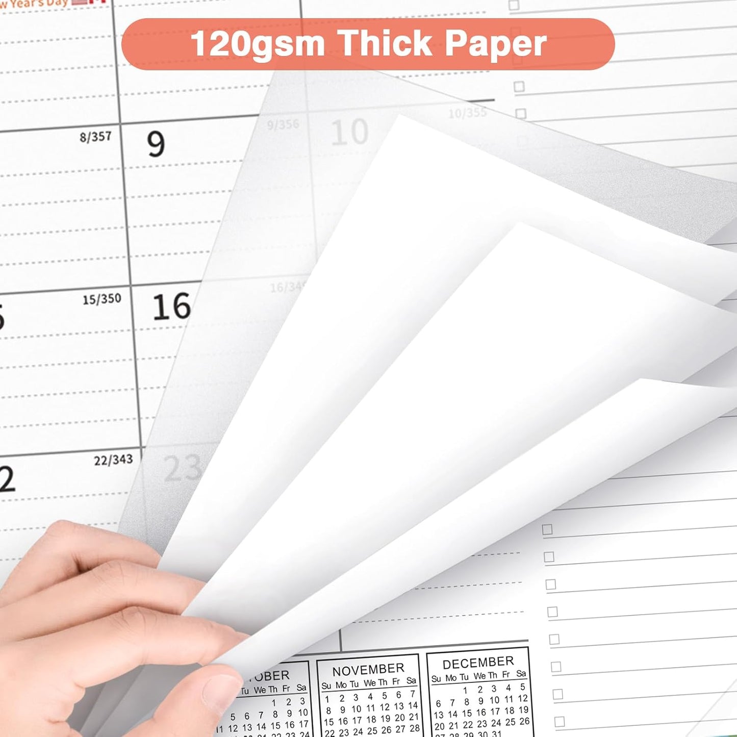 Ospelelf 2026 Desk Calendar with Plastic Cover, 12'' x 17'' Monthly Deskpad & Hanging Wall Calendar, 18 Month Family Office Calendars, Use January 2026 - June 2027, Colors