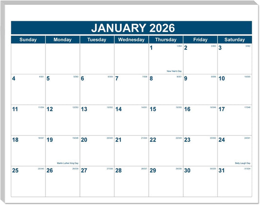 Magnetic Fridge Calendar 2026-2027 - Calendar 2026 from January 2026 Until June 2027, 18 Monthly Refrigerator Calendars With Minimal Designs for Organizing, 8.5" x 11", Blue