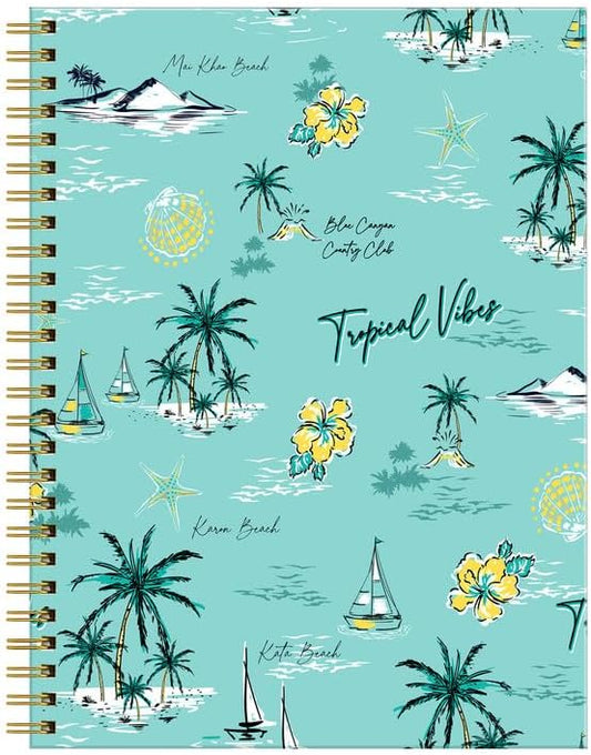 Spiral Journal Notebook for Women,A5 College Ruled Notebooks 6"x 8.4", 120 Pages (60 Sheets) Lined Journal with Premium Thick Paper,Perfect for School Office Home(Tropical Beach)