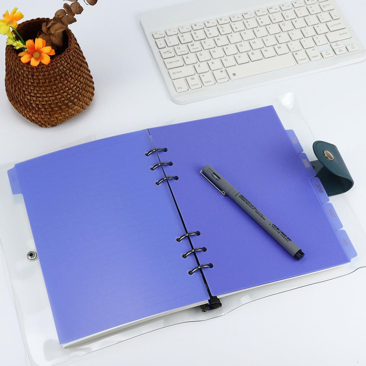 Unomor 6pcs Binder Dividers with Vertical Tabs Plastic Separators for Budget Planners Note Taking Journaling Office and School Use Refill Organizers for Pocket Binders