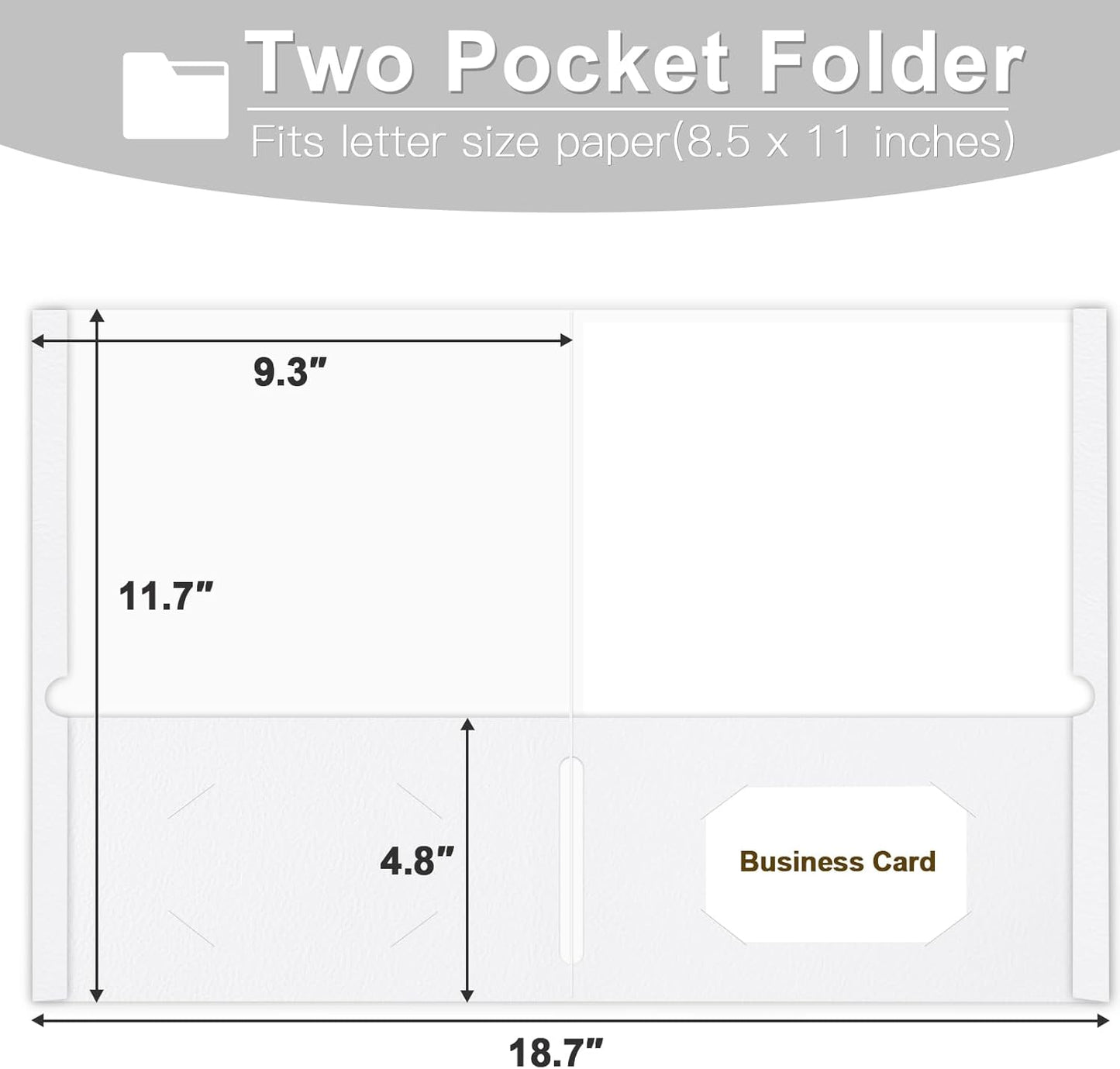 Folders with Pockets, LAYZZ 60 Pack Paper Pocket Folders, 2 Pocket File folders Fits Letter Size Paper, for School Office and Home (White)