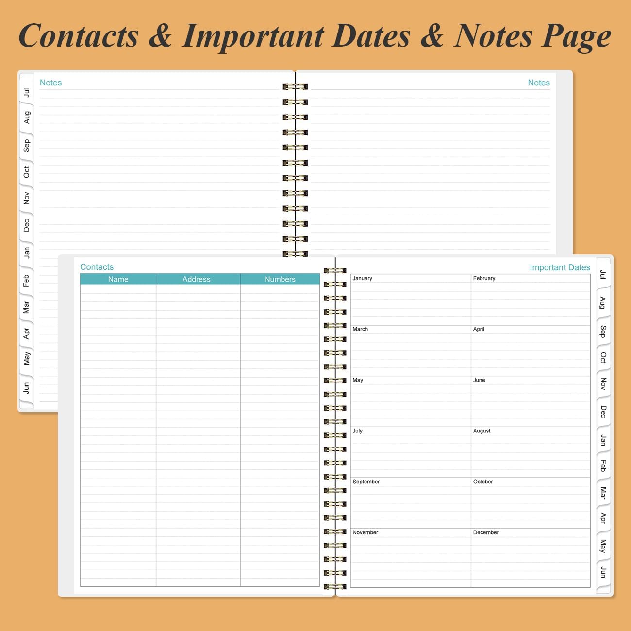 2025-2026 Planner - 8.5" x 11" Weekly Monthly Planner from July 2025 to June 2026, Planners 2026 with 12 Monthly Tabs, Inner Pocket, Elastic Closure, Maple