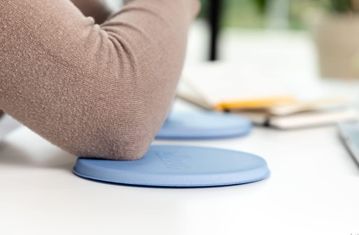 Jelbows Ergonomic Fabric Wrist Rest Set for Arms & Elbows, Comfort for Office & Gaming, Wrist and Typing Pain Relief, Support for Easy Typing, Durable, Lightweight & Comfortable (Big Blue, 2 Pack)