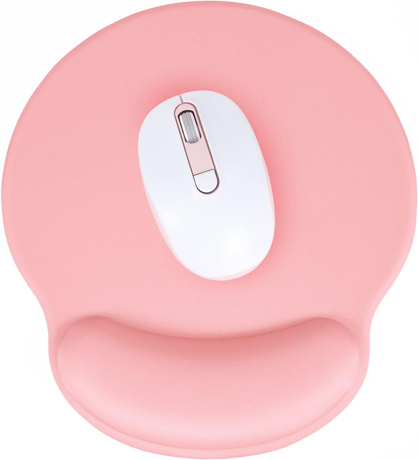 Hsurbtra Ergonomic Mouse Pad with Wrist Rest Support, Gel Mouse Pads with Non-Slip PU Base, Pain Relief Memory Foam Computer Mat, Cute Office Supplies Desk Decro Accessories, Rose Gold