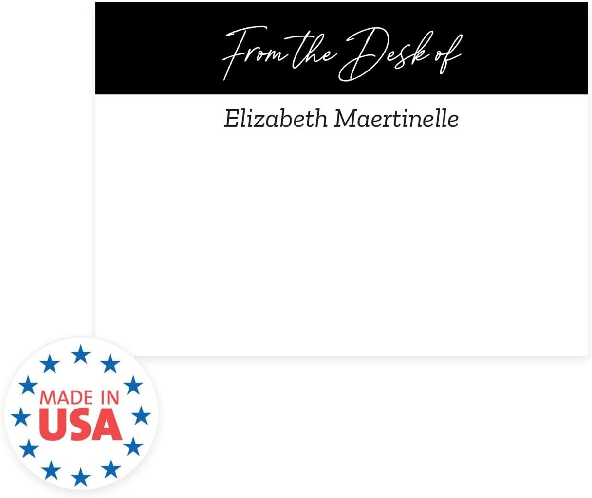 from The Desk of Personalized Sticky Notepads/Modern 3" x 4" Custom Writing Pads / 6 Customized Sticky Notes Pads / 50 Sheets Per Pad/Made in The USA