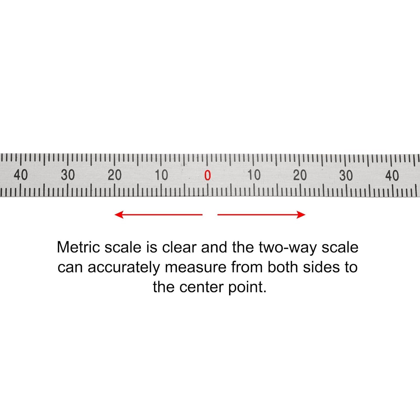 uxcell 4pcs Self Adhesive Measuring Tape 250mm-0-250mm Table Sticky Center Finding Ruler Aluminum Track Tape Measure with Holes, (Start from The Middle)