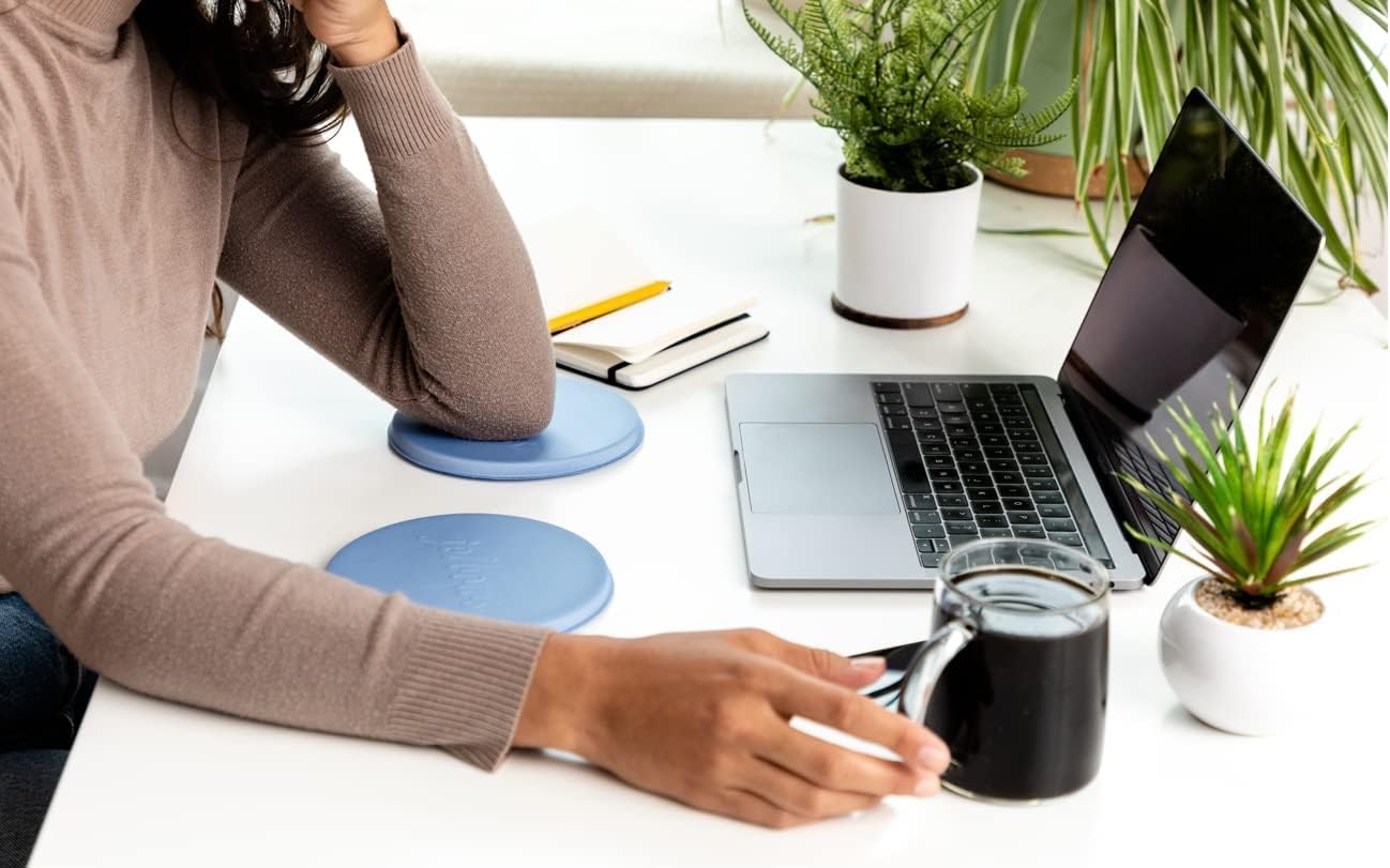 Jelbows Ergonomic Fabric Wrist Rest Set for Arms & Elbows, Comfort for Office & Gaming, Wrist and Typing Pain Relief, Support for Easy Typing, Durable, Lightweight & Comfortable (Big Blue, 2 Pack)