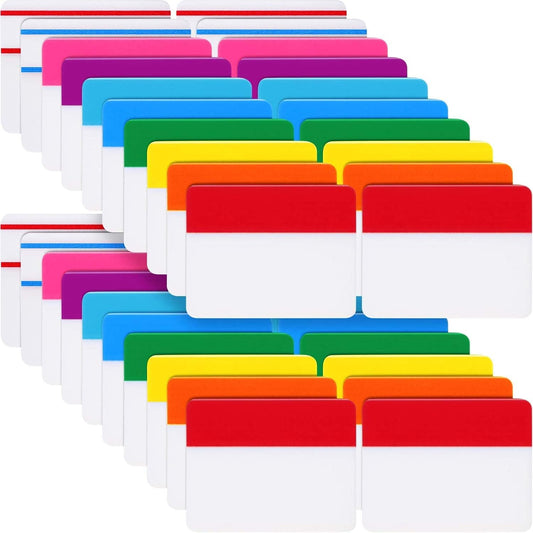 Jovitec 800 Pcs Tabs 2 Inch Sticky Index Tabs Writable and Repositionable File Tab Flags Colored Page Markers Labels for Reading Notes, Books and Classify Files 40 Sets(Fresh Colors)