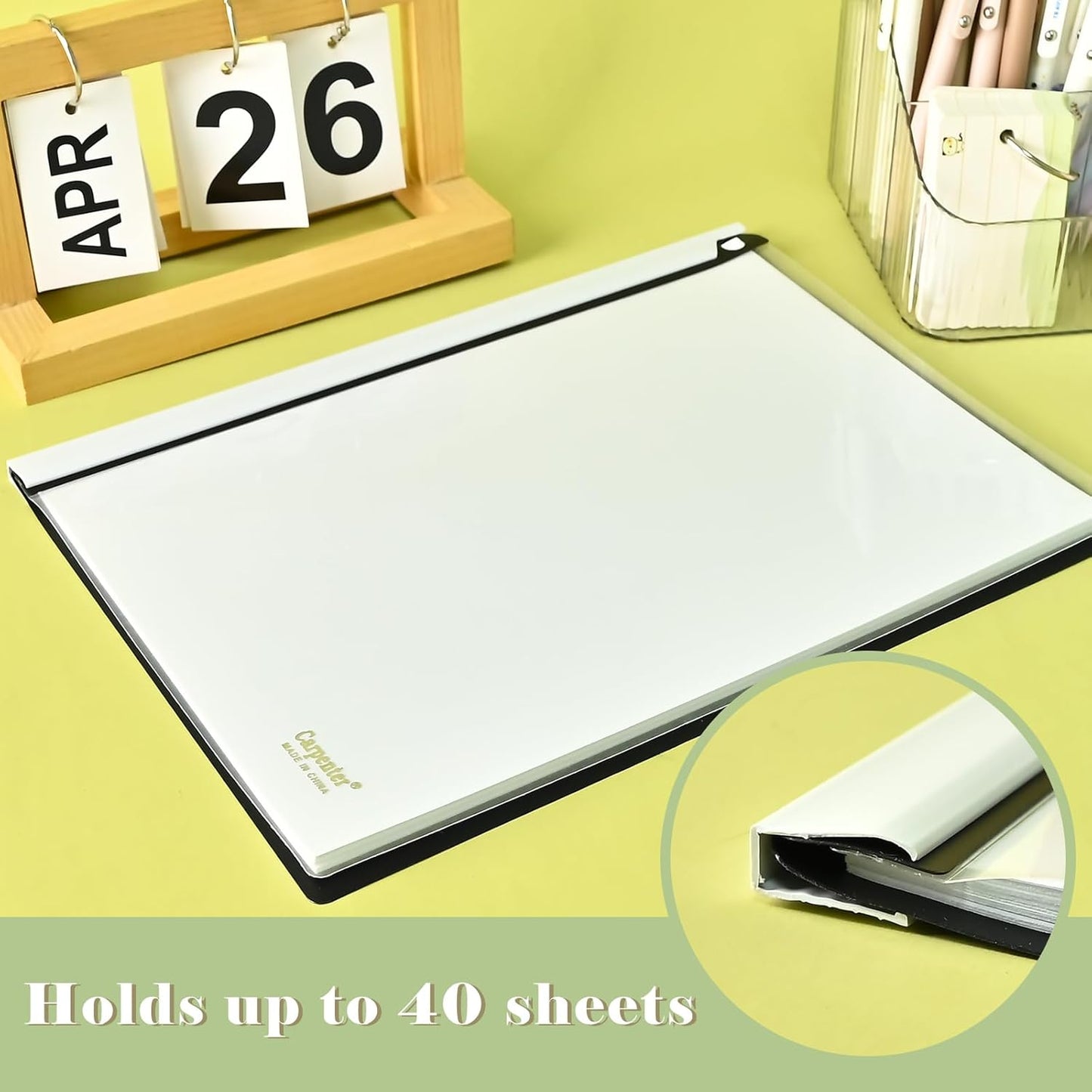 BAYTORY Clear Report Covers with Swing Clip, Plastic Folders for A4 and Letter Size Paper, 5 Pack Clear Front Presentation Binder for School Business, 40 Sheet Capacity/Pack (Morandi)