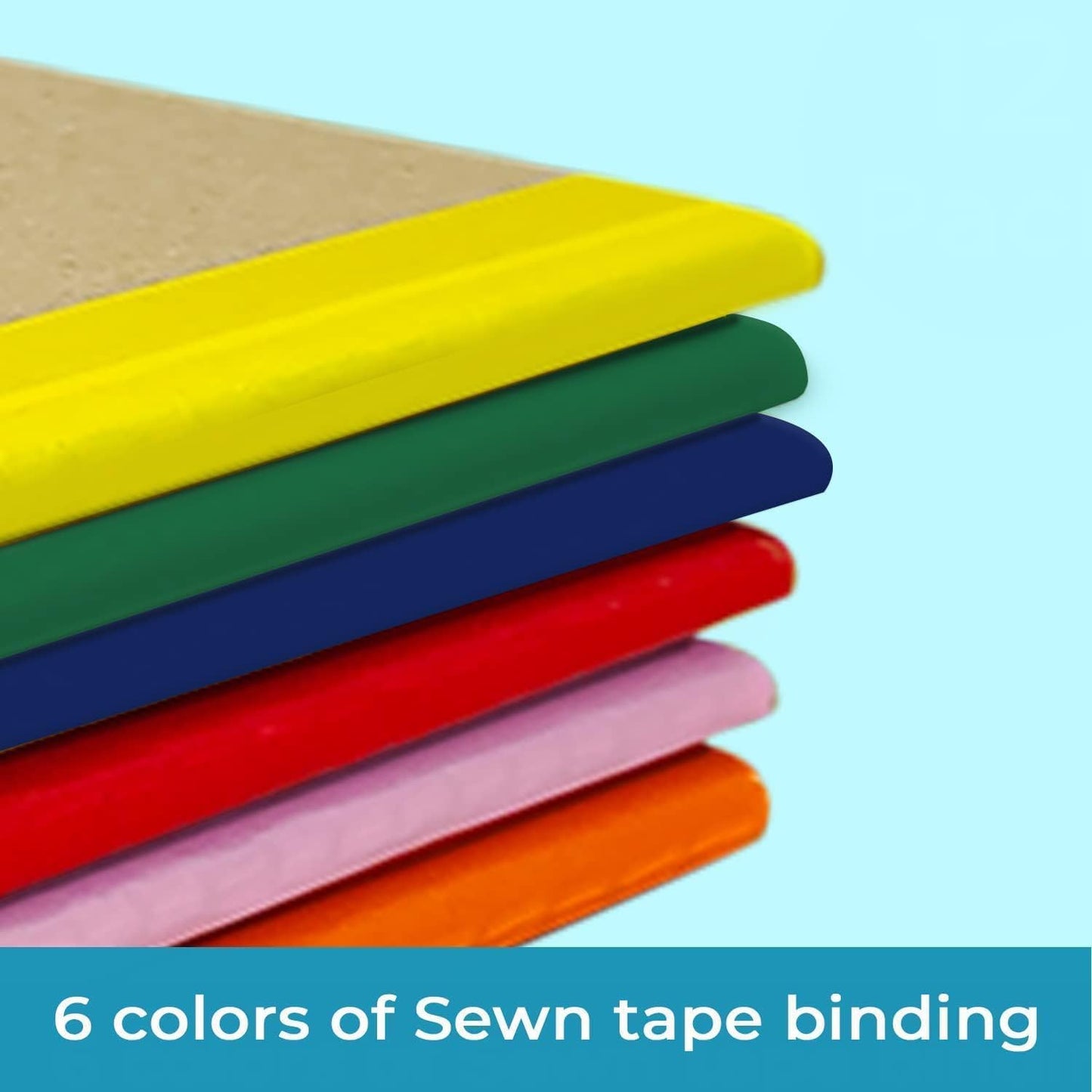 Rosmonde 50 Pack Bulk Graph Paper Composition Notebook, 120 Pages (60 Sheets), Bulk Quad Ruled, Kraft Cover Notebook, A5 Paper, Graph Notebooks, Grid A5 Notebooks, Assorted Rainbow Spines