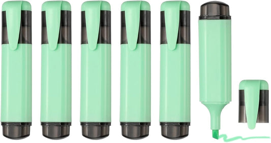 PATIKIL Cute Highlighters, 6 Pack no Bleeding High Lighters Colored Marker Pens Large Capacity Big Bulk Pastel for Office Supplies Books Journal Studying DIY Home, Green