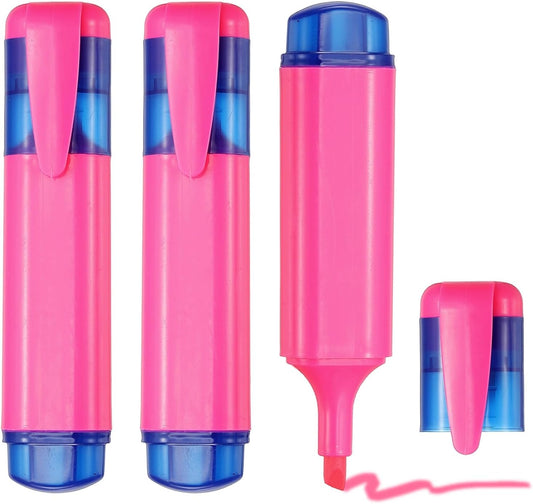 PATIKIL Cute Highlighters, 3 Pack no Bleeding High Lighters Colored Marker Pens Large Capacity Big Bulk Pastel for Office Supplies Books Journal Studying DIY Home, Light Pink