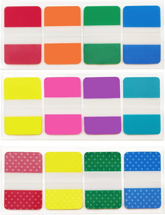 KICNIC Sticky Index Tabs 240 Pcs, 1 inch Divider Tabs Stick On, Page Marker Bookmark, Write Tab Flags Self Adhesive, 3 Dispensers, 20 Pcs/Color