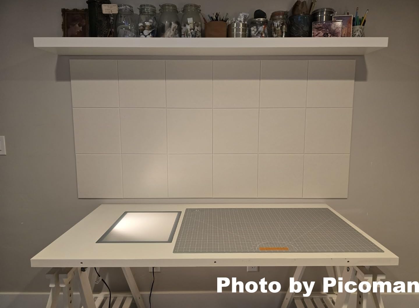 White Cork Board Tiles | Large Cork Board Alternative | Felt Wall Tiles (12-Pack) | Aesthetic Felt Bulletin Board for Office, Home & Classroom | Large Cork Boards for Walls Memo Board | White