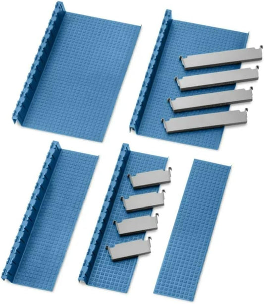 Lock-Align Drawer Organizer System 13 Piece Starter Kit - Trays, Organizer Bins & Dividers for Storage Drawers - Easy-to-Cut Synthetic Rubber Shop, Home, Office Organizer Trays Fits All Size Drawers