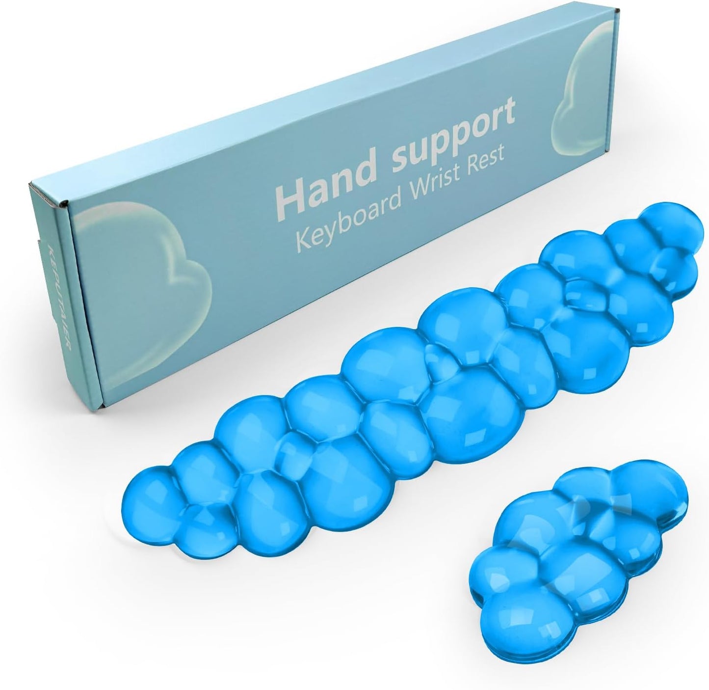Gel Cloud Keyboard and Mouse Wrist Rest, Cute Wrist Support and Arm Support Keyboard Rest for Keyboard and Mouse Typing Pain Relief，Suitable for Office/Computer/Laptop/Gaming (Blue)