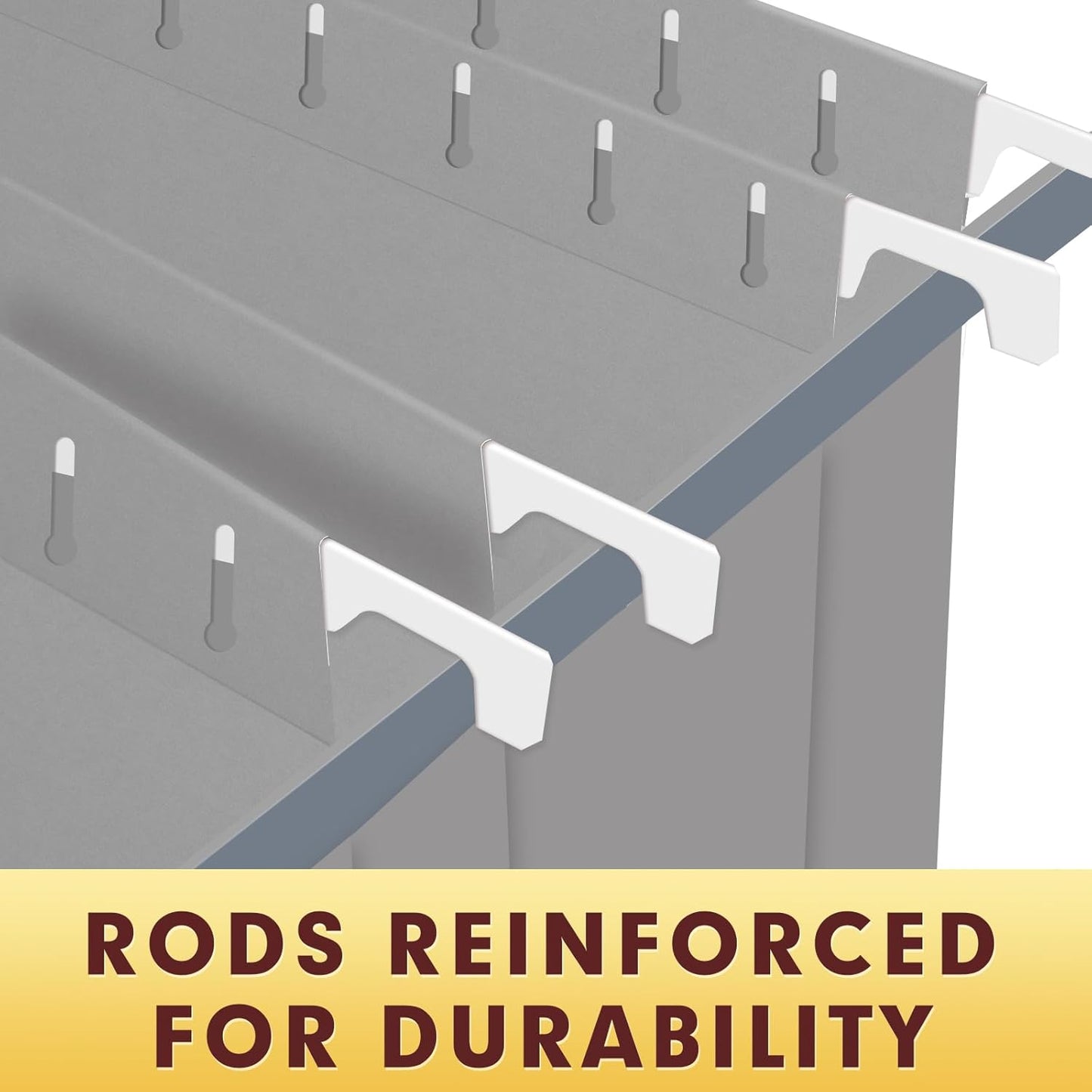 HERKKA Hanging File Folders, 30 Pack Reinforced Letter Size Hanging Folders, Designed for Bulky Files, Filing Cabinet, 1/5-Cut Adjustable Tabs (Gray)