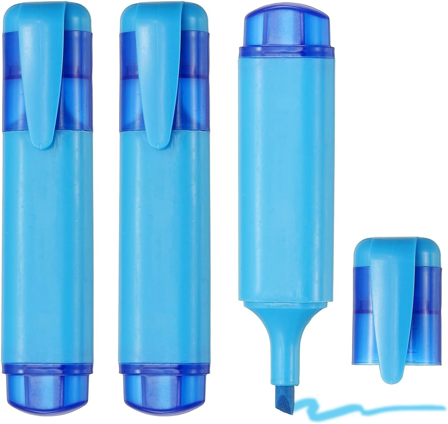 PATIKIL Cute Highlighters, 3 Pack no Bleeding High Lighters Colored Marker Pens Large Capacity Big Bulk Pastel for Office Supplies Books Journal Studying DIY Home, Light Blue