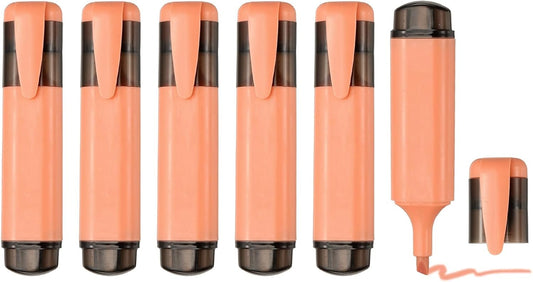 PATIKIL Cute Highlighters, 6 Pack no Bleeding High Lighters Colored Marker Pens Large Capacity Big Bulk Pastel for Office Supplies Books Journal Studying DIY Home, Orange