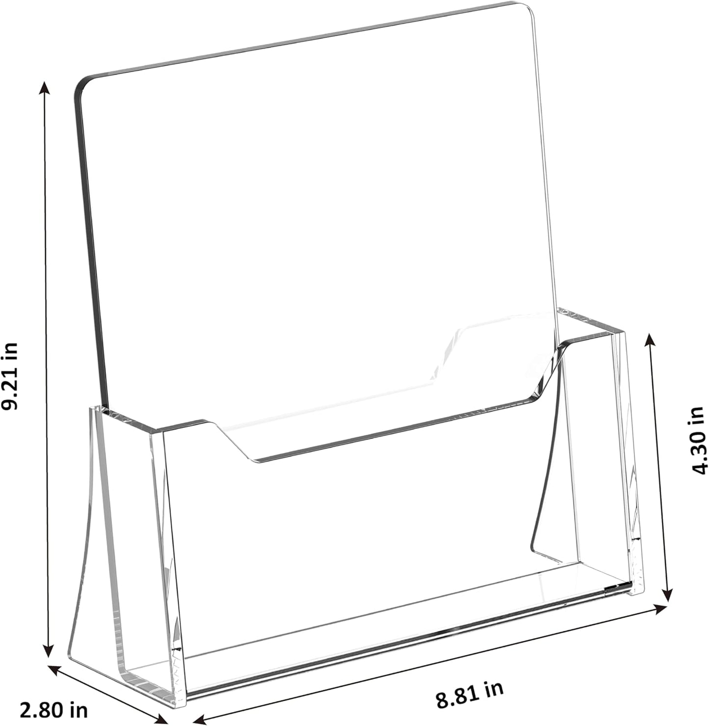 Acrylic Brochure Holder 8.5 x 11 inch 4 Pack, Clear Acrylic Plastic Flyer Holders for Literature Magazine Pamphlet Booklet Menu Journals Display Stand Desk Holder Countertop Organizer