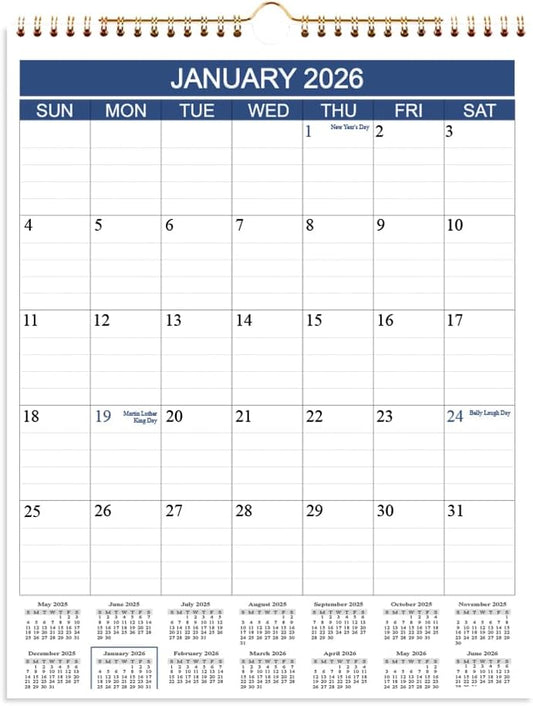 Calendar 2026-2027 - Wall Calendar Runs from Jan 2026 to Jun 2027-18 Monthly Calendar with Thick Paper for Planning and Organizing for Home or Office, Calender Planner, 8.5 x 11 In 2026 27 Calendars
