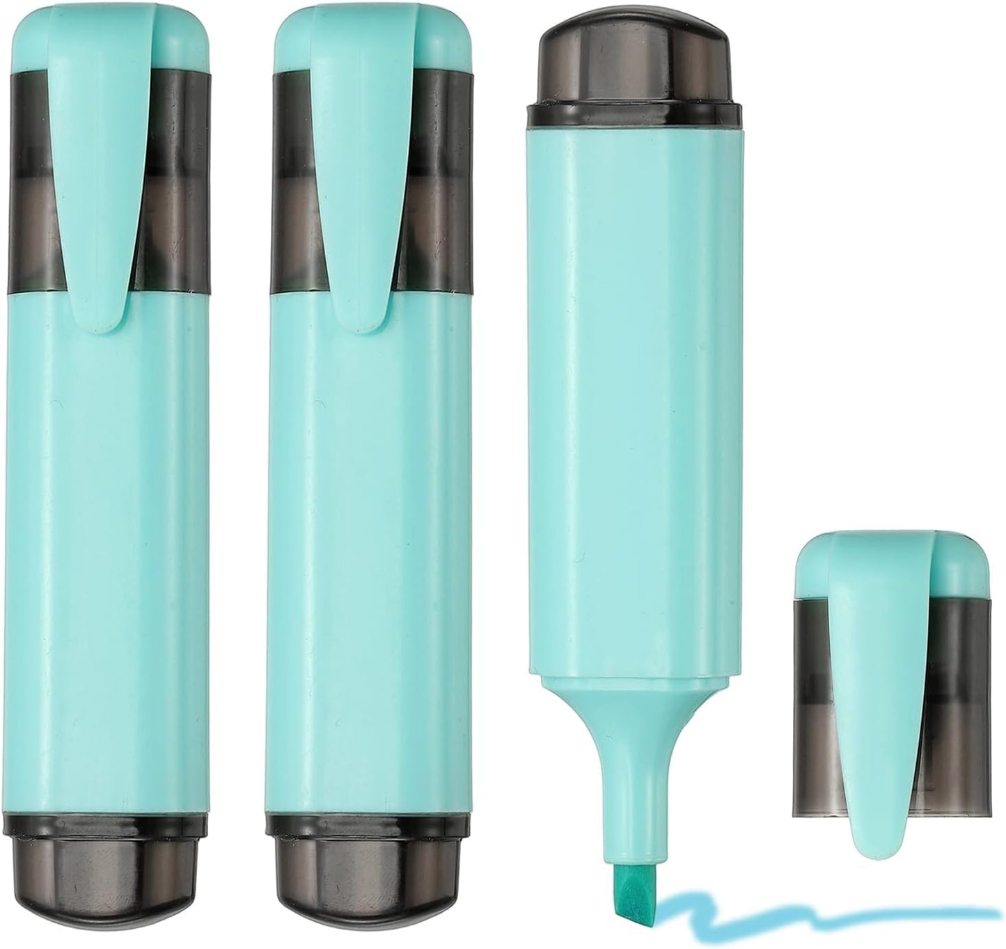 PATIKIL Cute Highlighters, 3 Pack no Bleeding High Lighters Colored Marker Pens Large Capacity Big Bulk Pastel for Office Supplies Books Journal Studying DIY Home, Blue