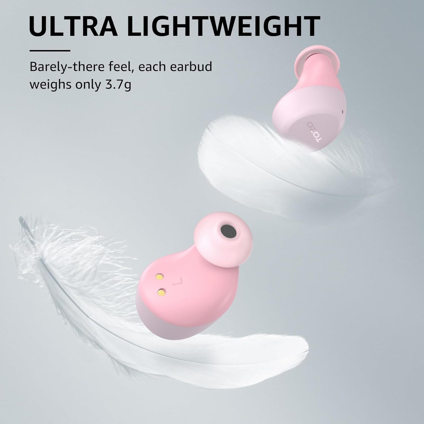 TOZO A1 Wireless Earbuds Bluetooth 5.3 Light Weight in Ear IPX5 Waterproof Headphones 2 Mic for AI Calls, Immersive Premium Sound Bass Headset with Charging Case, 32 Presets EQ Customization via App