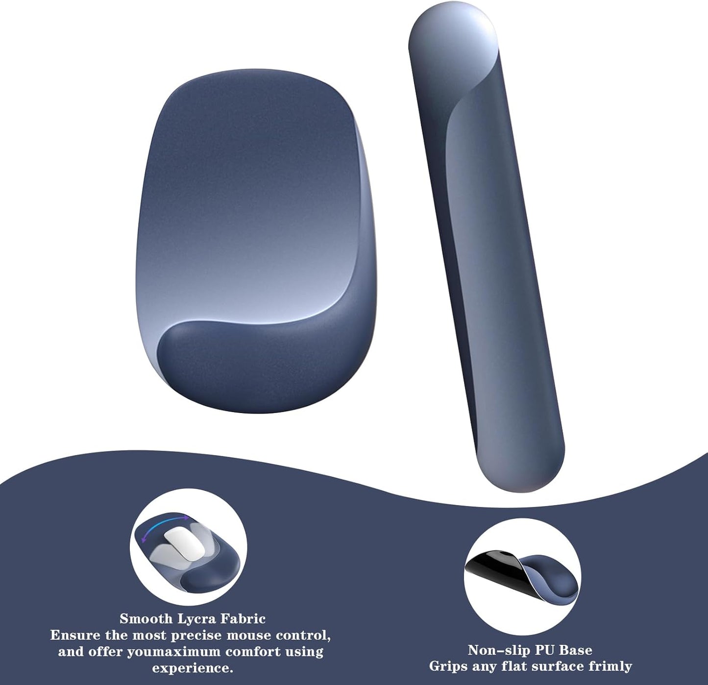 Wrist Rest for Keyboard and Mouse, Ergonomic Gel Computer Keyboard Wrist Rest with Memory Foam, Keyboard Wrist Support Pad for Long Hours of Work, Gaming, Studying-Relieve Wrist Pain