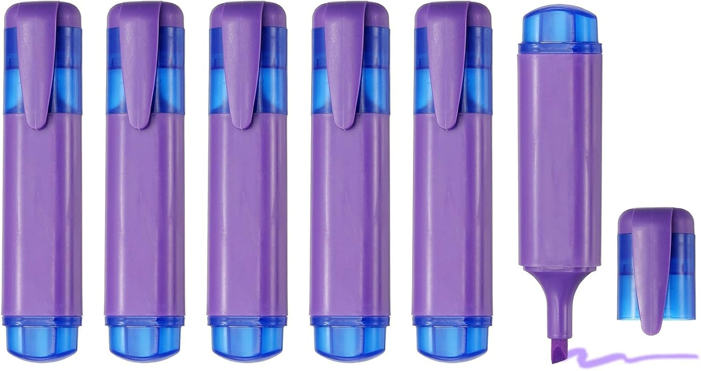 PATIKIL Cute Highlighters, 6 Pack no Bleeding High Lighters Colored Marker Pens Large Capacity Big Bulk Pastel for Office Supplies Books Journal Studying DIY Home, Light Purple