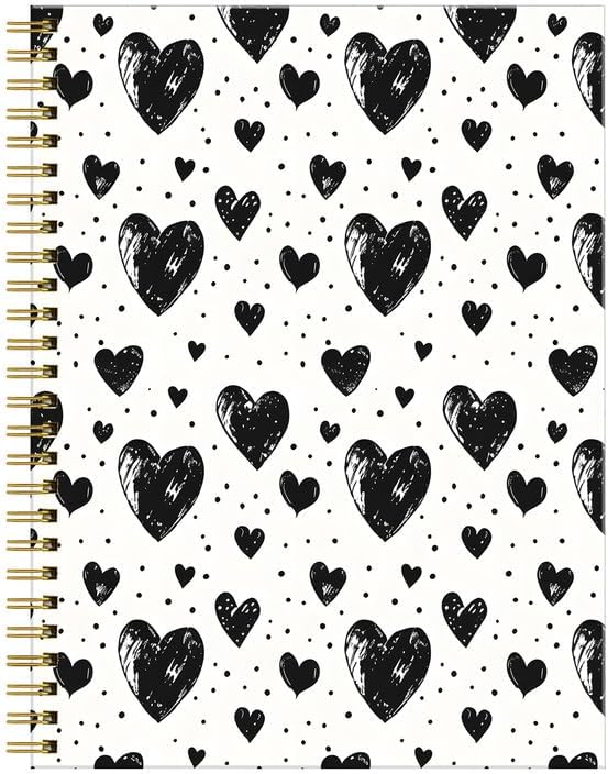 Spiral Journal Notebook for Women,A5 College Ruled Notebooks 6"x 8.4", 120 Pages (60 Sheets) Lined Journal with Premium Thick Paper,Perfect for School Office Home(Love Heart)