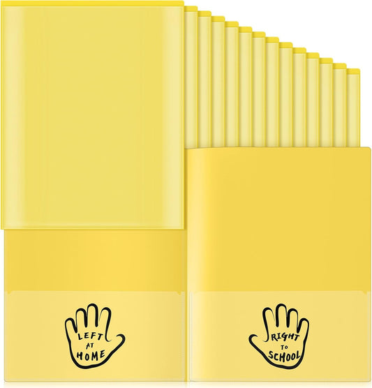 Henoyso 24 Piece Two Pocket Parent Teacher Communication Folder Homework Take Home Folders with Clear Front Pocket Plastic Heavy Duty Fit Letter Size for Home and School 11.8 x 9.45(Yellow)