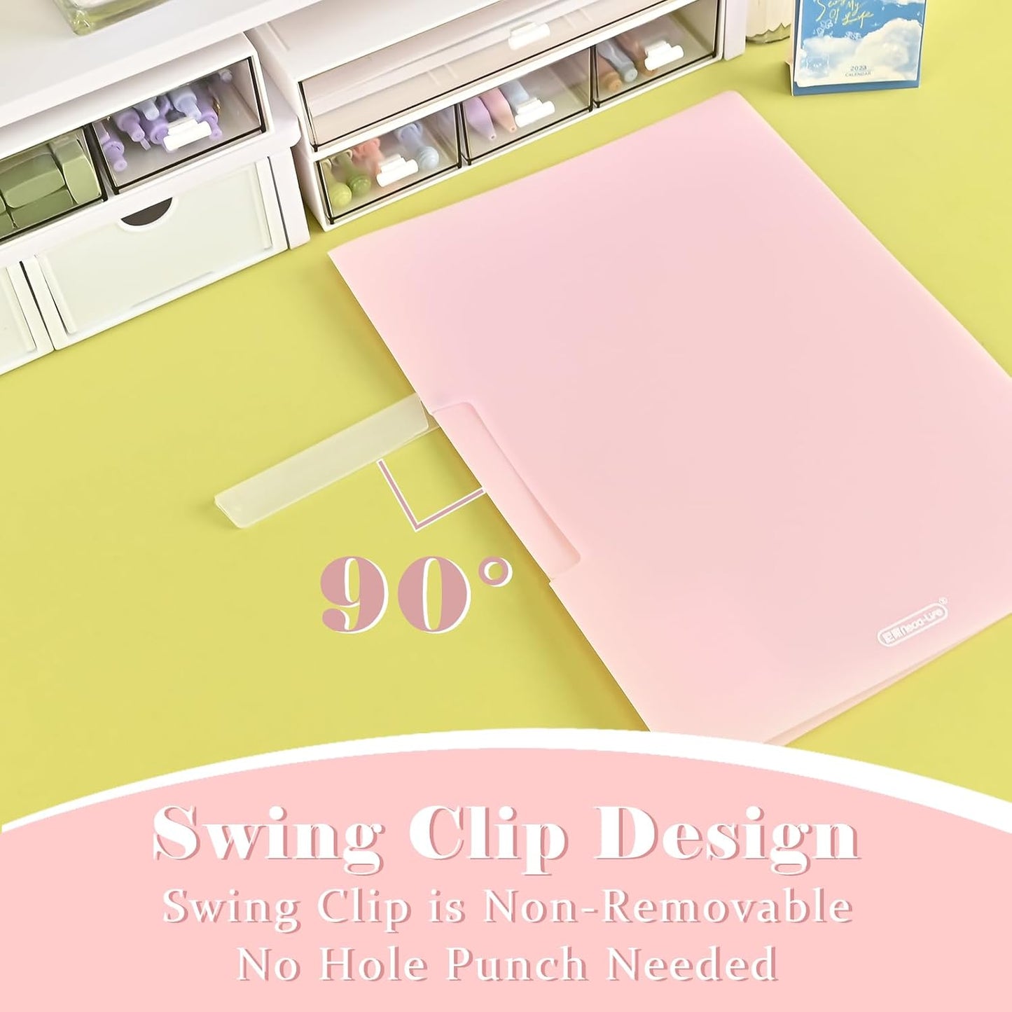 BAYTORY Plastic Folders with Swing Clip, Report Covers for A4 and Letter Size Paper, 5 Pack Presentation Binder for School Business, 30 Sheet Capacity/Pack (Multicolor)