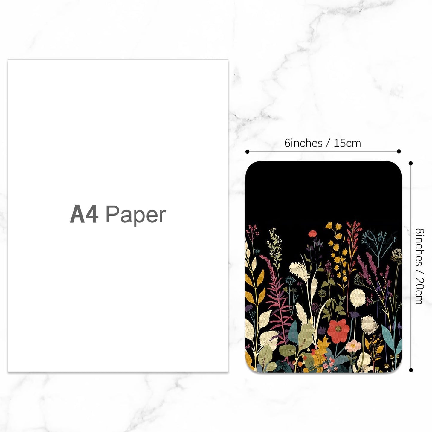 Small Mouse Pad, Mini Mouse Pad 6 x 8 Inch, Thick Rubber Waterproof Mouse Mat, Cute Mousepad for Women Men Wireless Mouse Laptops Home Office, Beautiful Flowers and Plants