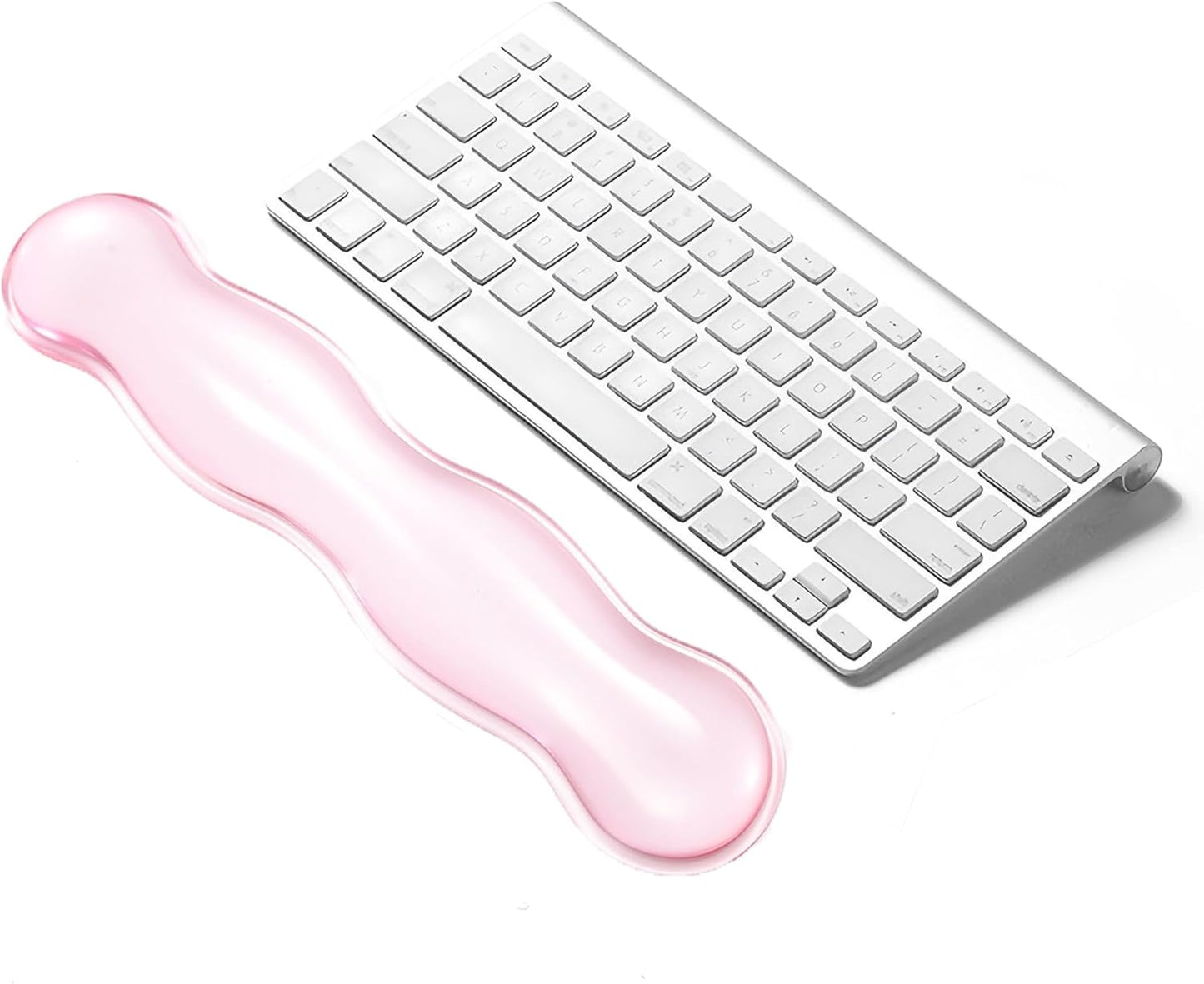 Clear Gel Wrist Rest for Keyboard, Keyboard Wrist Rest for Typing Pain Relief, Ergonomic Keyboard Arm Rest, Suitable for Office, Gaming, Computer, Laptop - Pink